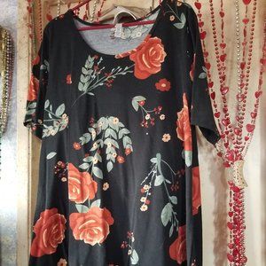LuLaRoe High Low Floral Blouse